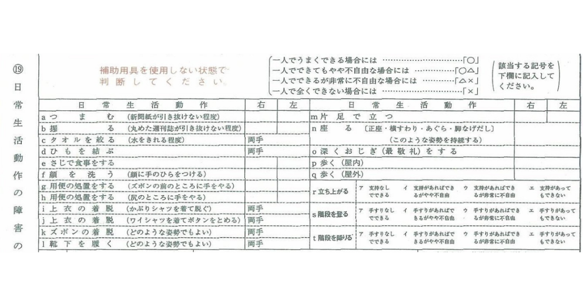 肢体の障害の診断書